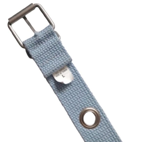 Woven Canvas Grommet Belt Blue Large - Picture 5 of 10